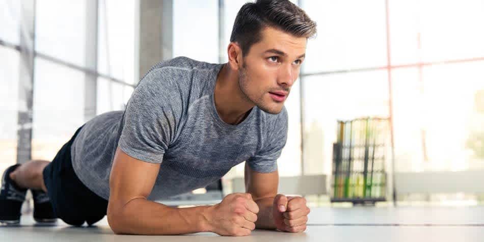 a guy doing a plank